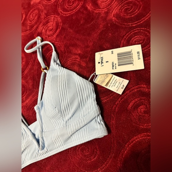 NWT L*SPACE Pointelle Rib Siren Bikini Top & Pointelle Rib Cabana Bikini Bottom - Picture 8 of 9